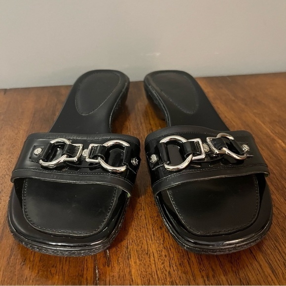 Cole Haan Nike air sandals/slides women size 7 black patent leather. - Picture 7 of 10